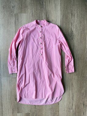 CUSTOMMADE Pink Shirt Dress / Tunic Size 34 / US XS *runs generous!!